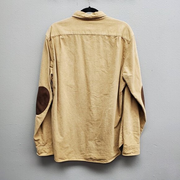 J Crew Shirt Mens Large Tan Button Down Elbow Patch Cotton Casual Preppy FA16 - Picture 6 of 11